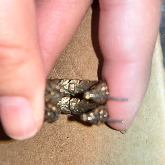 Yellow Topaz floral design earrings hoops - Picture 7 of 7